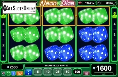 Win Screen 3. Neon Dice from EGT