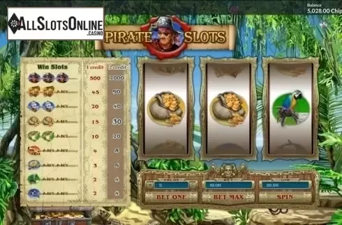 Reels screen. Pirate Slots from GamesOS