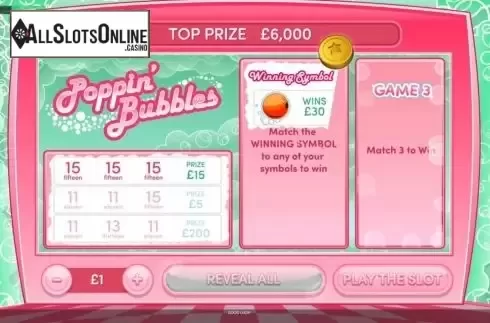 Game Screen 3. Poppin Bubbles from Roxor Gaming