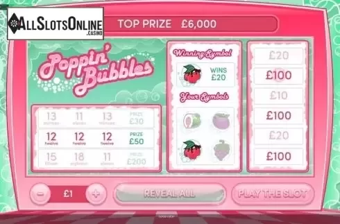 Game Screen 2. Poppin Bubbles from Roxor Gaming