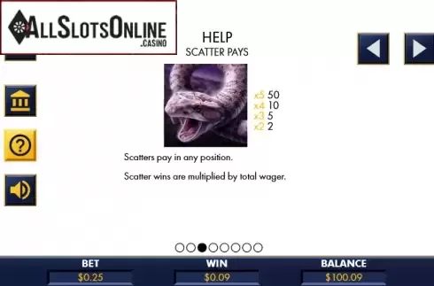Paytable 4. Reptile riches from Genesis