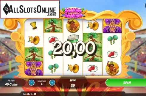 Win Screen. Samba Samba from Roxor Gaming
