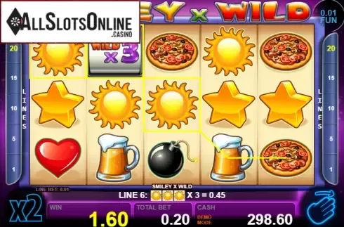 Win screen 2. Smiley X Wild from Casino Technology