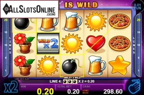 Win screen 1. Smiley X Wild from Casino Technology
