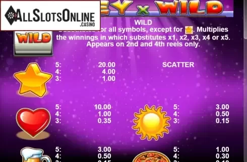 Paytable 1. Smiley X Wild from Casino Technology