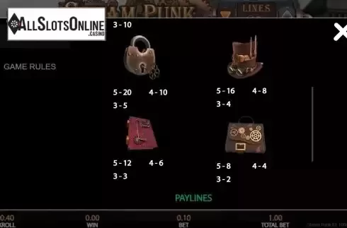 Pay Table screen 2