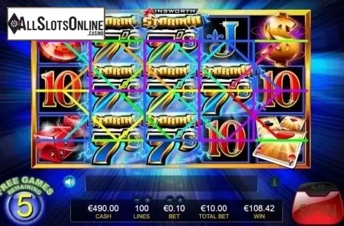 Respin screen 2. Stormin 7s from Ainsworth