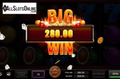 Big win screen. Super Fruits Wild from Inspired Gaming