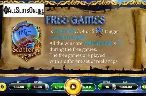 Paytable 5. The Count of Monte Cristo from Slotmotion