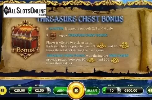 Paytable 6. The Count of Monte Cristo from Slotmotion