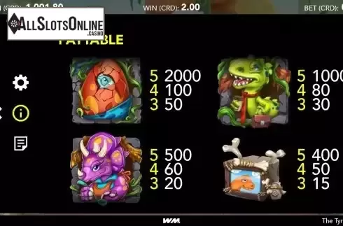 Paytable screen