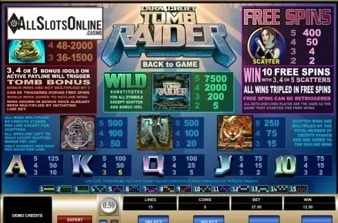 Screen2. Tomb Raider from Microgaming