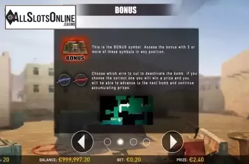 Bonus screen
