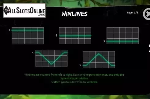 Pay Lines screen