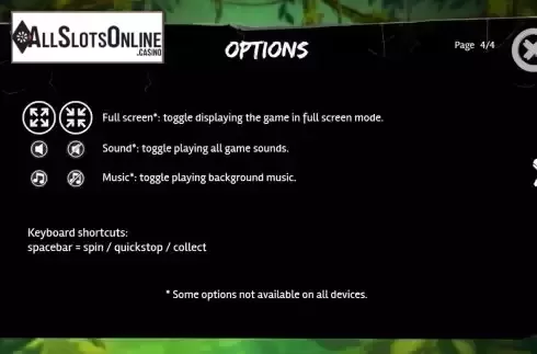 Game Info screen