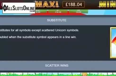 Substitute. Unicorn Bliss Jackpot from Eyecon