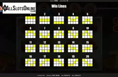 Paylines screen