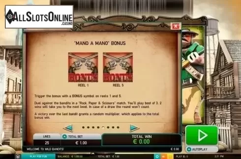 Screen6. Wild Bandits (Leander) from Leander Games