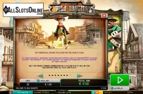 Screen9. Wild Bandits (Leander) from Leander Games