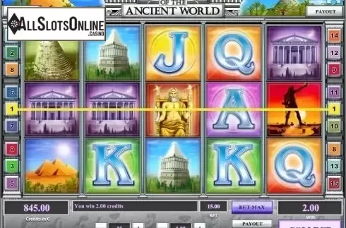 Low Win screen. Wonders of the Ancient World from Tom Horn Gaming