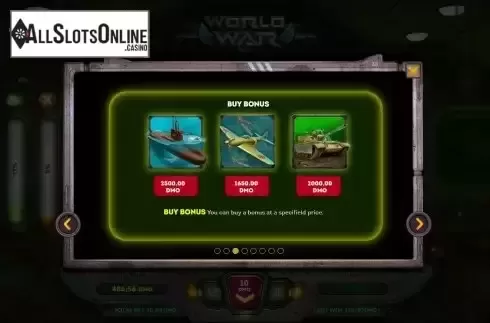 Buy bonus screen