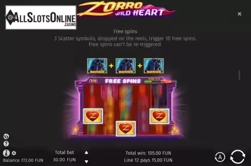 Free Spins screen