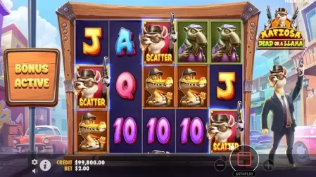 Mafiosa Dead or a Llama slot screenshot 2
