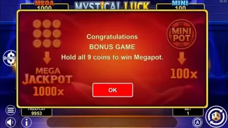 Mystical Luck Hold And Win slot screenshot 3