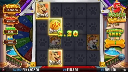 5 Doggy Millionaires Dream Drop slot screenshot 4