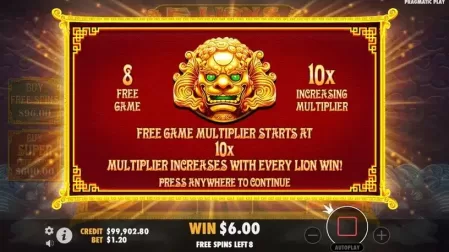 5 Lions Reborn slot screenshot 4