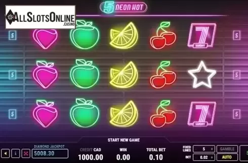 Reel Screen. 5 Neon Hot from iSoftBet