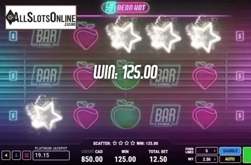 Scatter Win. 5 Neon Hot from iSoftBet