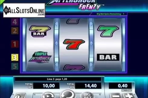 Win screen. AfterShock Frenzy from WMS