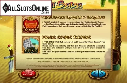 Paytable 2. Ali Baba (XIN Gaming) from XIN Gaming