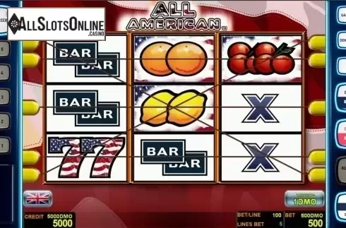 Reels screen. All American Deluxe from Novomatic