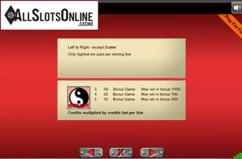 Paytable 2. Ancient China (Portomaso) from Portomaso Gaming