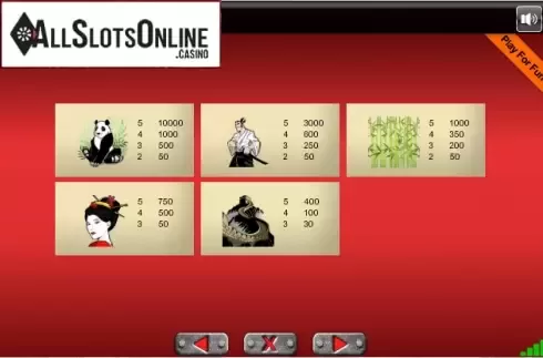 Paytable 3. Ancient China (Portomaso) from Portomaso Gaming