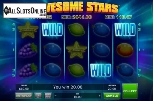 Wild win screen 2. Awesome Stars from Greentube