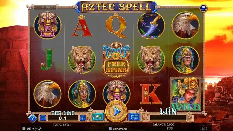 Aztec Spell 10 Lines slot screenshot 1