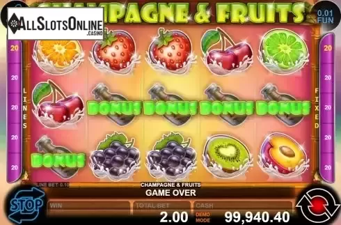 Bonus Game screen