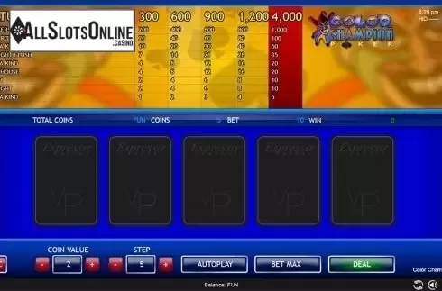 Reels screen. Color Champion from Espresso Games