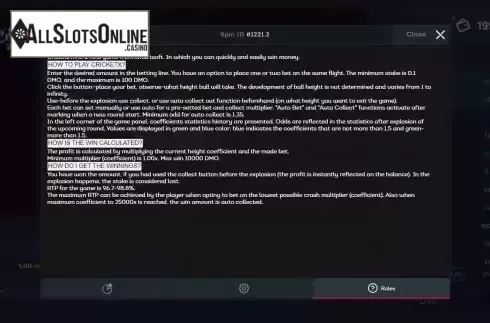 Game Rules screen