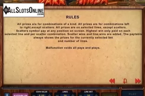 Paytable 3. Dark Ninja from Zeus Play