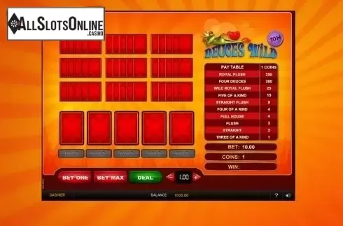 Reels screen. Deuces Wild 10 Hands (GVG) from GVG