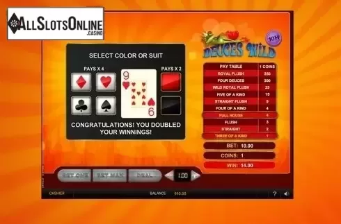 Win screen 2. Deuces Wild 10 Hands (GVG) from GVG