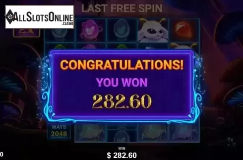 Total Win in Free Spins Screen