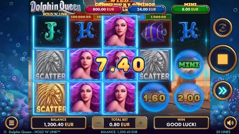 Dolphin Queen slot screenshot 2