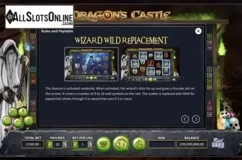 Paytable 2. Dragon's Castle from ReelNRG