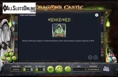 Paytable 5. Dragon's Castle from ReelNRG