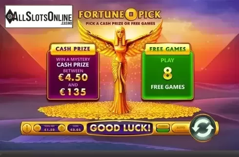 Intro Free Games screen . Egypt Cash from Skywind Group